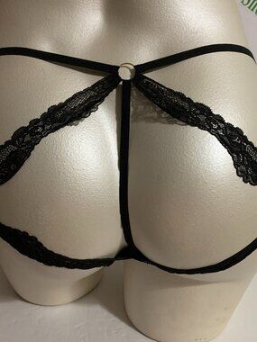 Lane Bryant Cacique Open Back Panties Underwear Lingerie Pink Black Plus 26 / 28